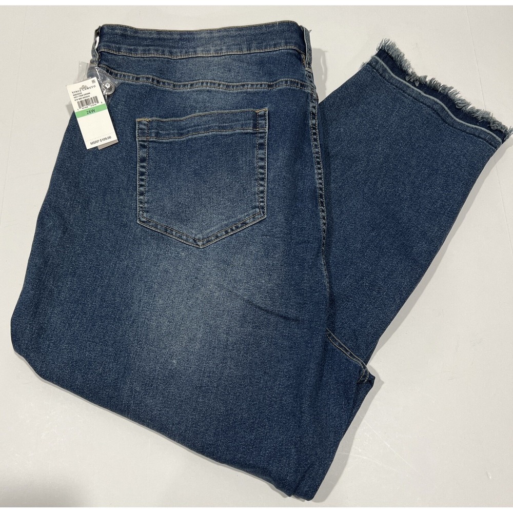 Vince Camuto Key Item Denim Women‎ 26W Blue Frayed Hem Ankle Jeans F16